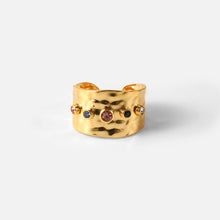 Load image into Gallery viewer, 18K Gold-Plated Cubic zirconia Bands Cuff Rings
