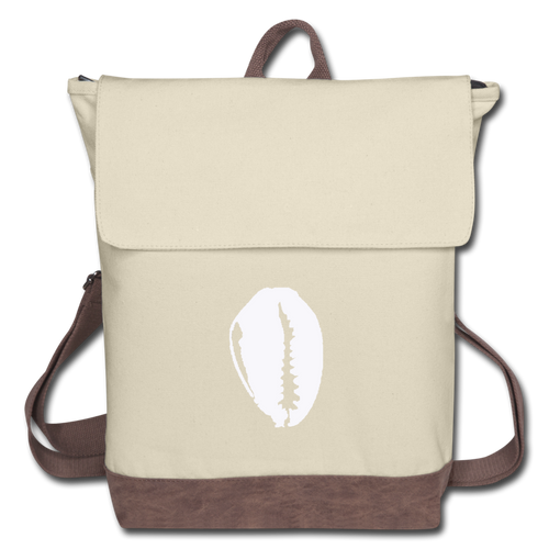 Canvas Cowrie Backpack - ivory/brown